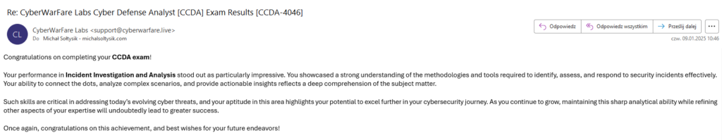 Michal Soltysik - CCDA Report Feedback from CWL